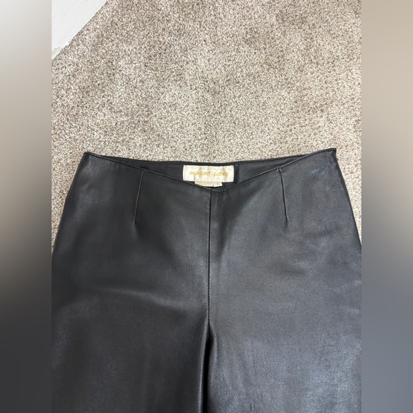 Vintage Margaret Godfrey 100% Leather Pants Mid Rise Side Zipper Classic Size 2 - Picture 3 of 13